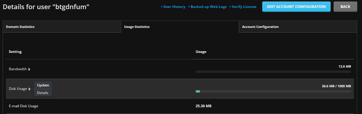 Melihat Disk usage pada Direct Admin