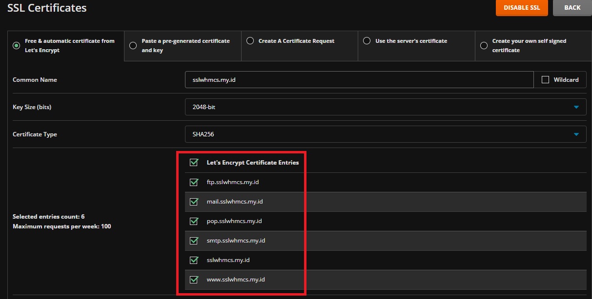 Cara menggunakan atau memasang Lets Encrypt di Direct Admin (SSL Gratis)